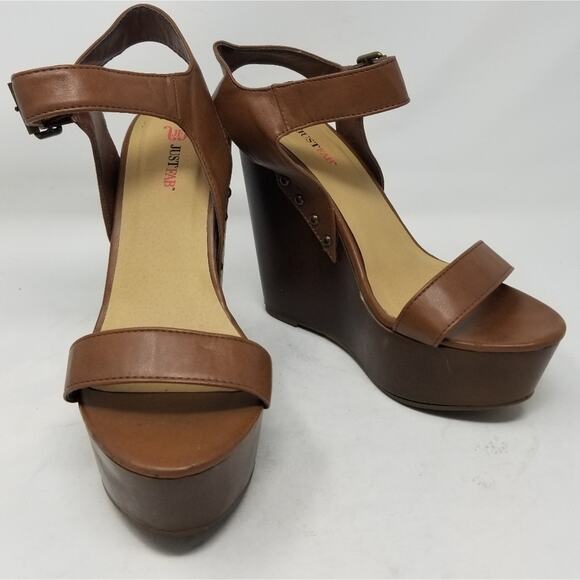 Just Fab Brown Platform Sandals Comfortable Women's Lightweight Sandals Size 9 - Picture 2 of 14